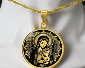 Our Lady of Mount Carmel Necklace, Our Lady of Mount Carmel Medal, Virgin Mary Medal, Communion Gift, Baptism Gift, Confirmation Gift