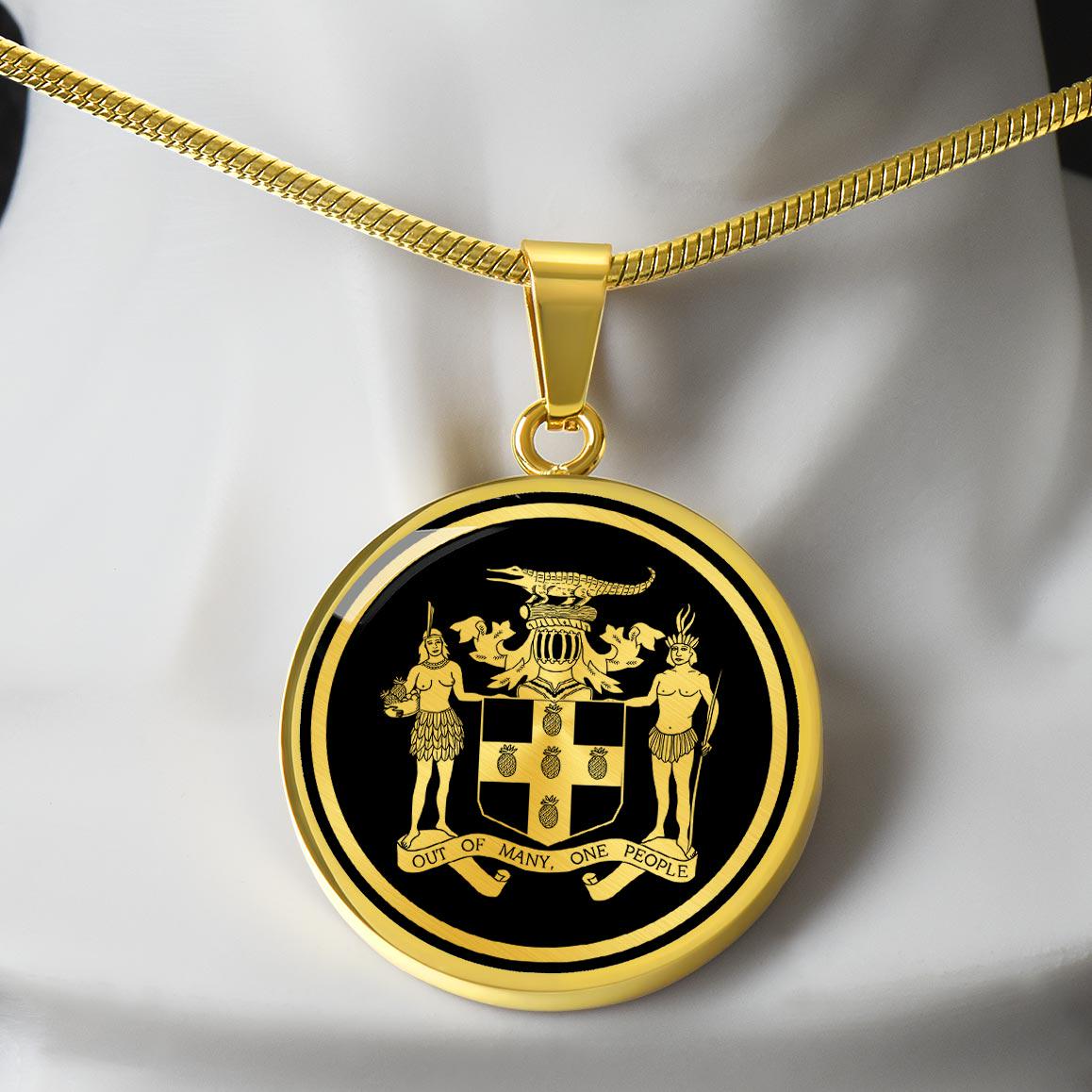 Personalized Jamaica Emblem Necklace, Jamaica Gift, Jamaica Coat