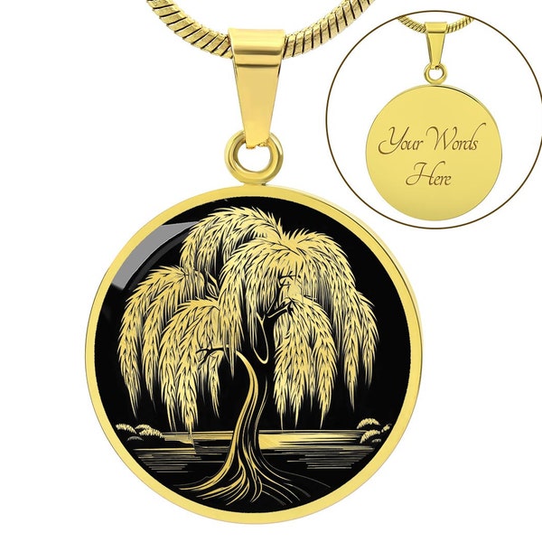 Personalized Weeping Willow Tree Necklace, Willow tree jewelry, Willow Tree Gift, Nature Lover Gift, Tree Lover Gift, Gardening Gift