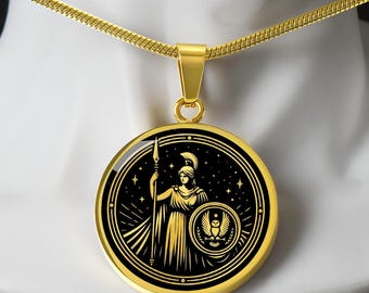 Personalized Athena Necklace, Athena Pendant, Goddess Of War And Wisdom, Greek Mythology Gift, Athena Jewelry, Pagan Jewelry, Wicca Charm