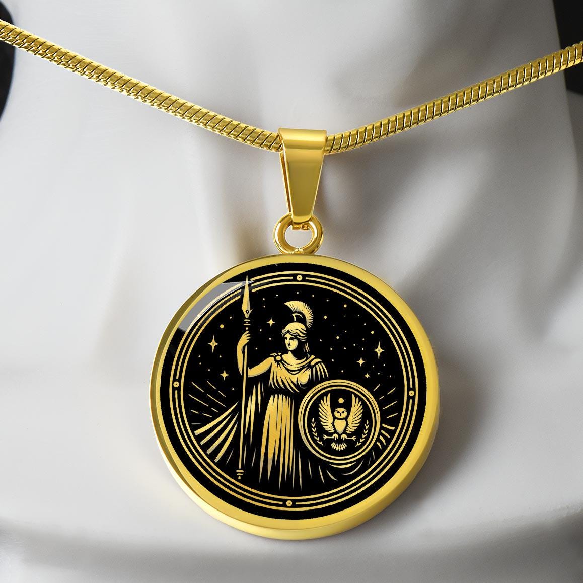 Personalized Athena Necklace, Athena Pendant, Goddess Of War And Wisdom, Greek Mythology Gift, Athena Jewelry, Pagan Jewelry, Wicca Charm