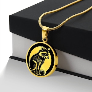 Personalized Racoon Necklace, Racoon Gift, Racoon Pendant, Racoon Jewelry, Birthday Gift For Daughter, Nature Necklace Gift for Her