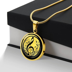 Personalized Sol Note Necklace, Music Note Pendant, Sol Key Necklace, Treble Clef Charm, Musician Gift, Music Teacher Gift, Orchestra Gift