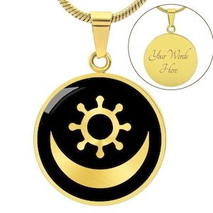 Personalized Osram Ne Nsoromma Necklace, Adinkra Necklace, Wedding Anniversary Gift, Moon & Star Pendant Symbol Of Faithfulness Love Loyalty