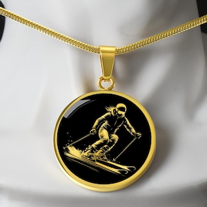 Personalized Skiing Necklace, Skiing Gift for Girls, Ski Necklace, Skiing Jewelry, Skier Gift, Women Skier Necklace, Downhill Skiing Charm