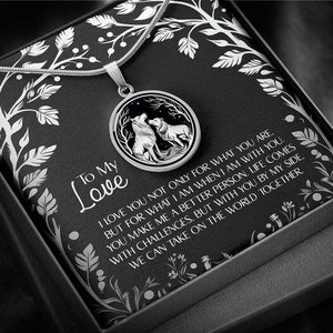 Wolves In Love - 3rd Anniversary Gift For Girlfriend, 3 Year Anniversary Gift For Wife, 3rd Year Wedding Anniversary Necklace Gift For Her