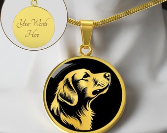 Personalized Golden Retriever Necklace, Golden Retriever Pendant, Golden Retriever Lover Gift, Golden Retriever Dog Mom Gift