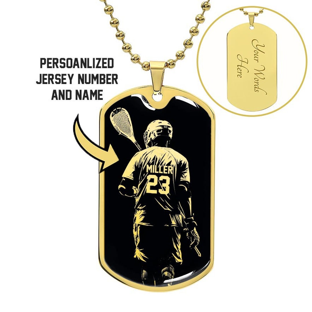 Personalized Lacrosse Necklace Lacrosse Gift for Boys Etsy