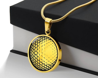 Personalized Golf Ball Necklace, Golf Jewelry, Golf Coach Gift, Golf Pendant, Golf Player Gift, Golf Necklace, Golf Mom Necklace