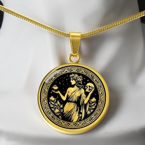 Personalized Persephone Necklace, Persephone Pendant, Greek Mythology Gift, Persephone Jewelry, Pagan Jewelry, Wicca Charm