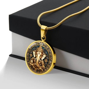 Personalized Ganesha Necklace, Ganesha Pendant, Hindu Mythology Gift, Hinduism Jewelry, Ganesh Necklace, Ganesh Pendant, Hindu God