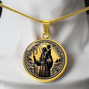 Saint Christopher Necklace, St Christopher Patron Saint of Travelers, Communion Gift, Baptism Gift, Confirmation Gift, Traveler Gift