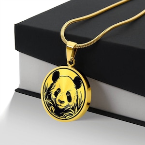 Personalisierte Panda-Halskette, Panda-Geschenk, Panda-Schmuck, Panda-Anhänger, Panda-Charme, Tierhalskette