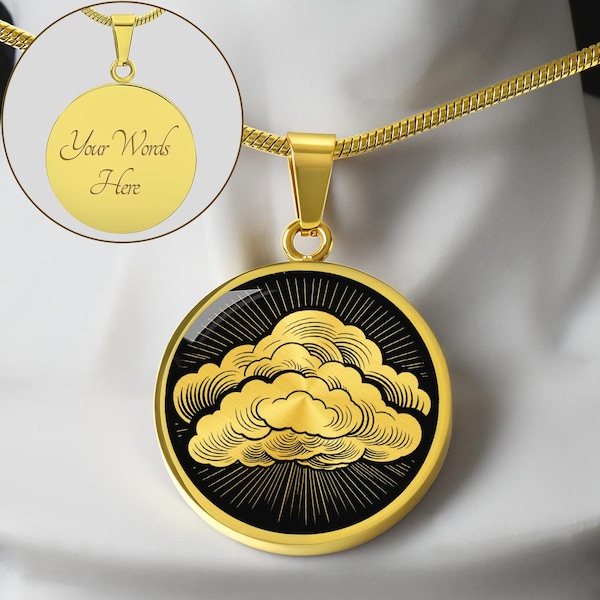 Personalized Cloud Necklace, Sky Necklace, Cloud pendant, Weather Pendant, Meteorologist Gift, Air Hostess Gift, Birthday Gift for Her