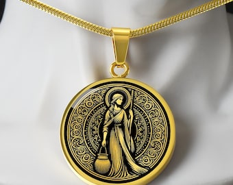 Collana di Santa Marta di Betania, Santa Marta, patrona delle casalinghe, dei cuochi e dei camerieri. Regalo per la Prima Comunione, il Battesimo e la Cresima.