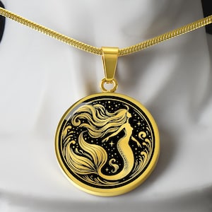 Personalized Mermaid Necklace, Mermaid Pendant, Siren Jewelry, Mermaid Gift, Nautical Necklace, Sea Life Jewelry, Ocean Jewelry