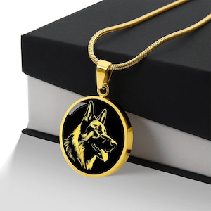 Personalized German Shepherd Necklace, German Shepherd Gift, German Shepherd Pendant, German Shepherd Lover Gift, German Shepherd Owner Gift