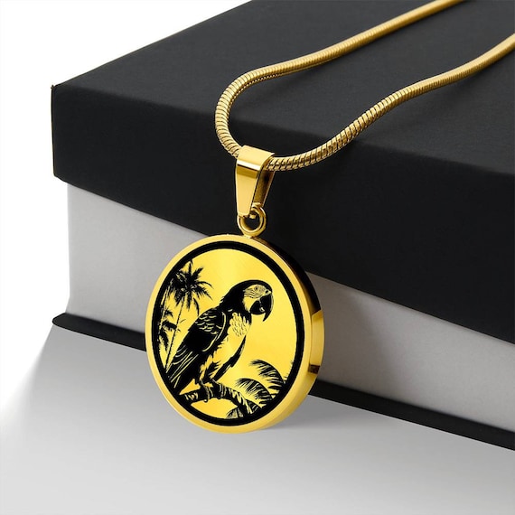 Personalized Macaw Necklace, Macaw Gift, Macaw Pendant, Birdwatching Gift, Bird Lover Gift, Nature Necklace Gift for Her, Exotic Bird
