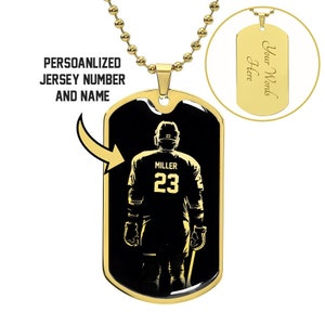Personalized Ice Hockey Necklace, Hockey Gift For Boys, Hockey Pendant, Hockey Player Gift For Men, Hockey Jewelry, Hockey Player Necklace