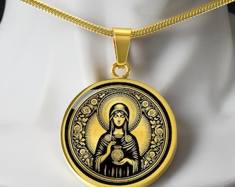 Saint Joanna Necklace, Saint Joanna the Myrrhbearer, Baptism Gift, Confirmation Gift, First Communion Gift, Religious Gift