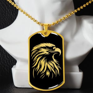 Personalized Eagle Necklace, Bald Eagle Gift, Eagle Pendant, Father&#39;s Day Gift, Birthday Gift For Son, Christmas Gift for Boys