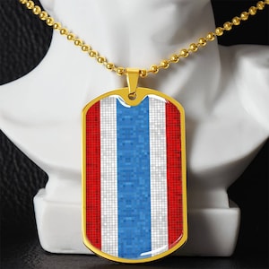 Personalized Flag of Thailand Necklace, Thailand Gift, Thailand Jewelry, Thailand  Flag, Thailand Pendant, Mosaic Style Flag
