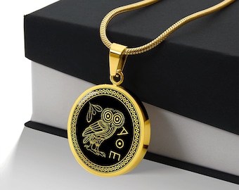 Owl of Athena Necklace, Owl of Minerva, Owl lover Gift, Athenian Owl Pendant, Ancient Greek Jewelry, Greek Gifts, History Lover Gift