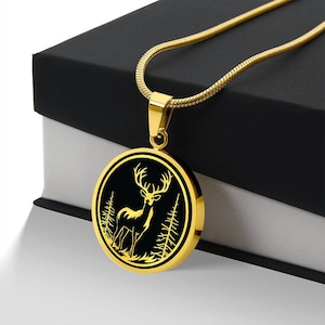 Personalized Deer Necklace, Stag Necklace, Deer Gift, Deer Pendant, Deer Jewelry, Birthday Gift For Daughter, Stag Pendant, Wildlife Jewelry