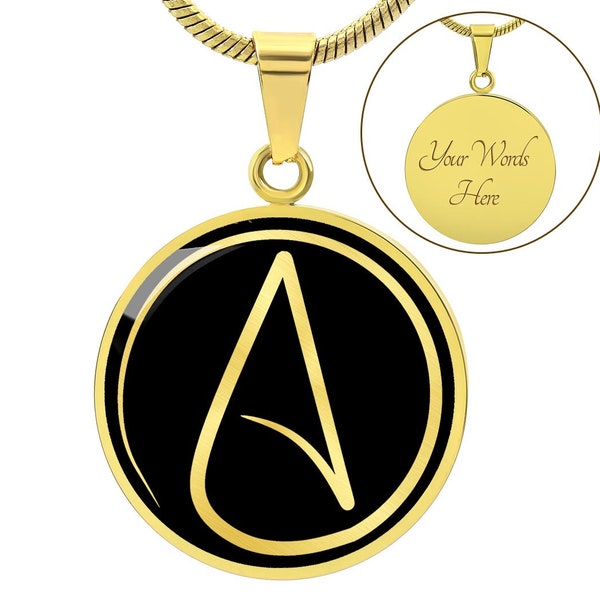 Personalized Atheist Necklace, Atheist Pendant, Atheist Gift, Atheist Jewelry, Atheism Necklace, Atheism Pendant, Atheism Jewelry