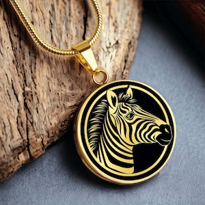 Personalized Zebra Necklace, Zebra Gift, Zebra Pendant, Zebra Jewelry, Birthday Gift For Daughter, Nature Necklace Gift for Her