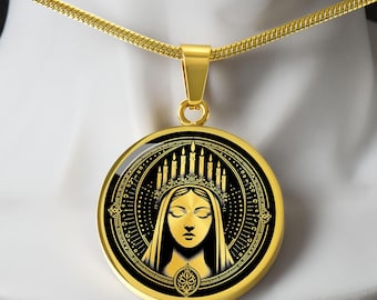 Collier Sainte-Lucie, sainte patronne des aveugles et des malades des yeux, cadeau de première communion, cadeau de baptême, cadeau de confirmation