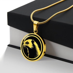 Personalized Honey Badger Necklace, Honey Badger Pendant, Honey Badger Gift, Honey Badger Jewelry,  Animal Necklace