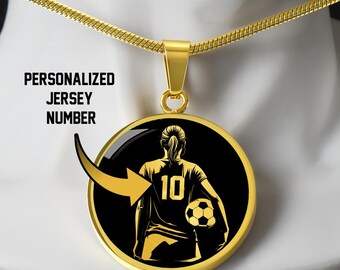 Collar de fútbol personalizado, regalo de fútbol para niñas, colgante de fútbol, joyería de equipo de fútbol, regalo de entrenador de fútbol, regalo de jugador de fútbol