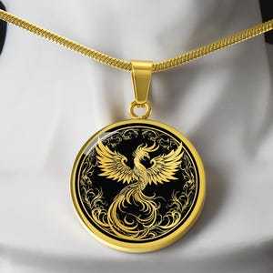 Personalized Phoenix Necklace, Phoenix Pendant, Rebirth Necklace, Spiritual Gift, Phoenix Jewelry, Phoenix Gift, Mythical Bird Necklace