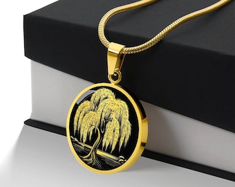Personalized Weeping Willow Tree Necklace, Willow tree jewelry, Willow Tree Gift, Nature Lover Gift, Tree Lover Gift, Gardening Gift