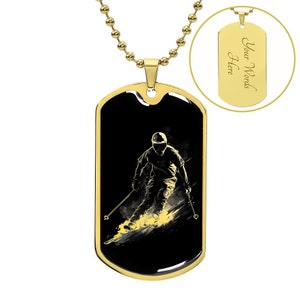Personalized Skiing Necklace, Ski Gift For Boys, Skiing Pendant, Ski Jewelry, Ski Necklace, Ski Coach Gift, Skier Gift For Men Skier Jewelry