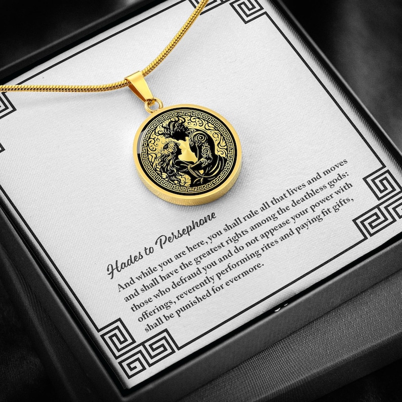 Hades & Persephone Necklace, Valentine's Gift For Her, Anniversary Gift For Wife, Romantic Gift For Girlfriend, Mythology Gift, Dark Romance image 1