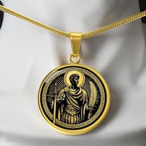 Saint Maurice Necklace, St Maurice Patron Saint of Soldiers, Swordsmiths and Infantrymen, Baptism Gift, Confirmation Gift, Communion Gift