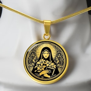 Saint Catherine Necklace, St Catherine of Siena Patron Saint of Nurses, Baptism Gift, Confirmation Gift, First Communion Gift