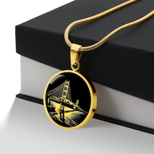 Personalized Golden Gate Bridge Necklace, Golden Gate Bridge Gift, Golden Gate Pendant, San Francisco Travel Gift, San Francisco Souvenir