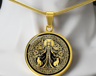 Personalized Freya Necklace, Freyja Necklace, Norse Goddess of Magic and War, Pagan jewelry, Witch jewelry, Norse Mythology, Viking Necklace
