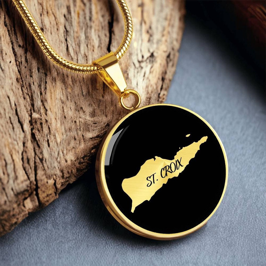 Custom St. Croix Necklace US Virgin Islands Necklace, Saint Croix Map