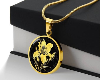 Personalized Lily Necklace, Lily Gift For Women, Lily Pendant, Flower Necklace, Lily Jewelry, Flower Pendant, Botanical Jewelry