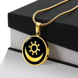 Personalized Osram Ne Nsoromma Necklace, Adinkra Necklace, Wedding Anniversary Gift, Moon & Star Pendant Symbol Of Faithfulness Love Loyalty