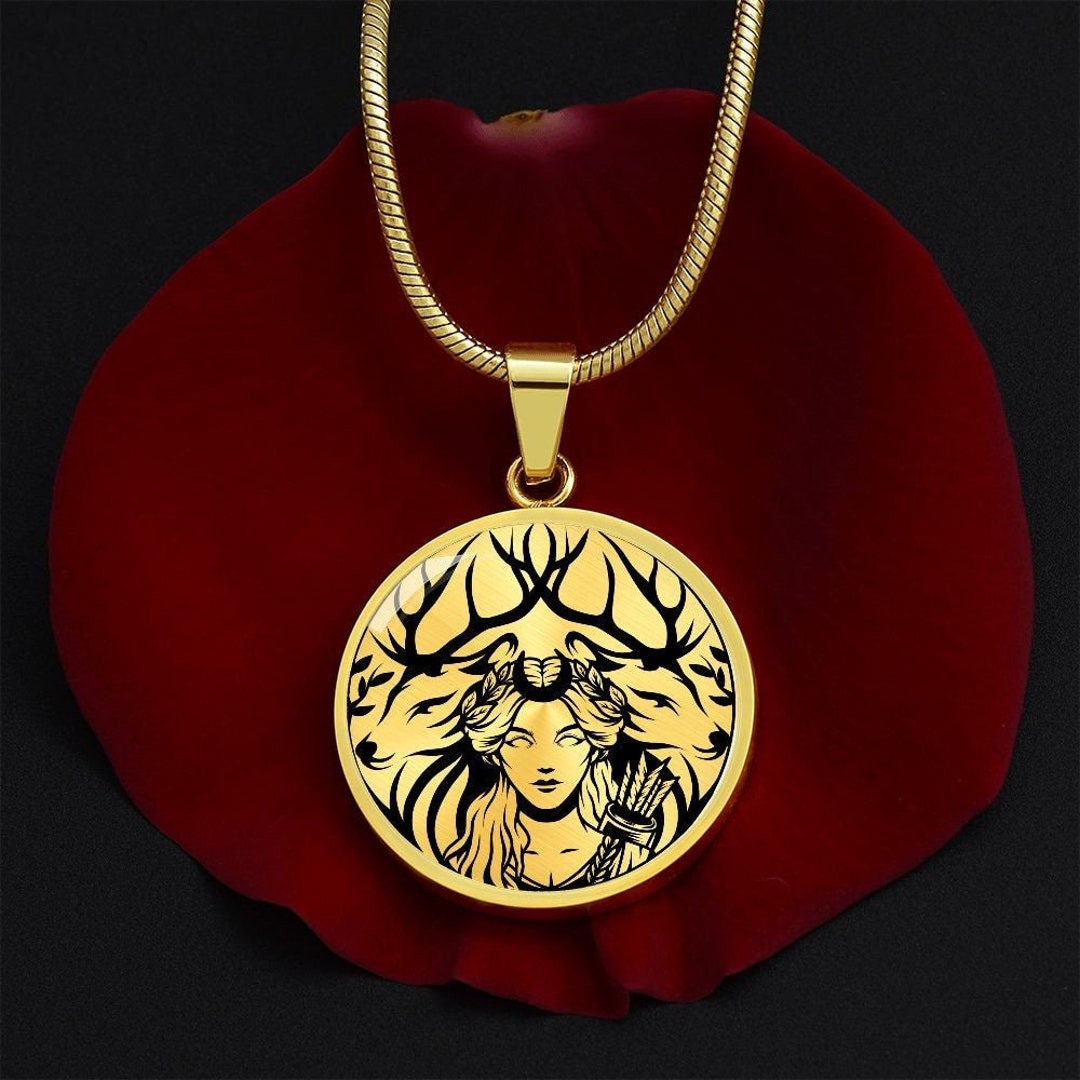 Ancienne Médaille Pendentif Artémis Aréthuse - Vintage - Traces D'usure