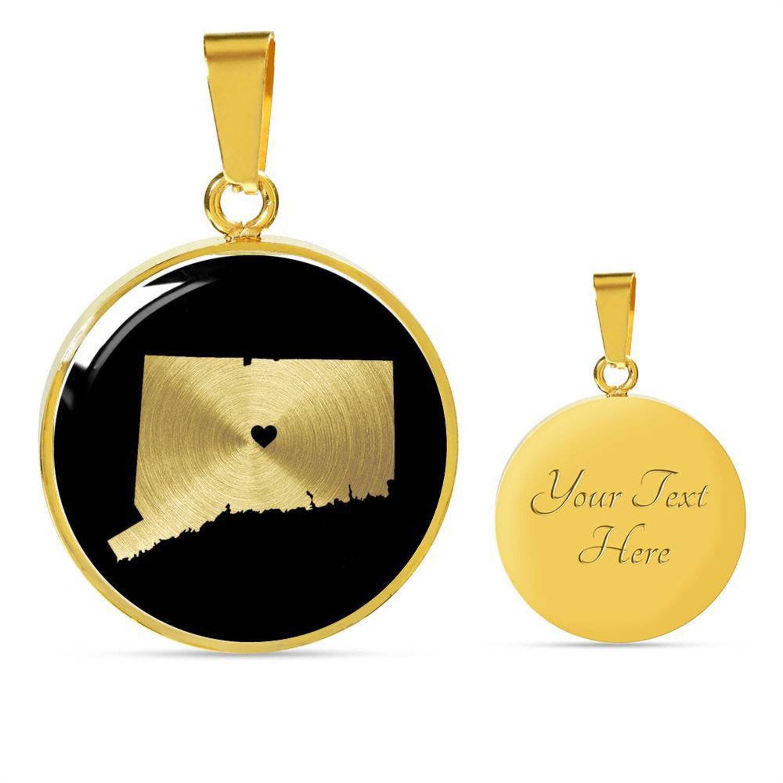 Connecticut necklace Connecticut gift Connecticut pendant Etsy