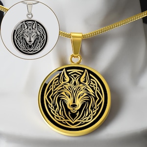 Personalized Celtic Wolf Necklace, Wolf Gift, Wolf Pendant, Wolf Jewelry, Birthday Gift For Daughter, Spirit Animal Gift, Viking jewelry