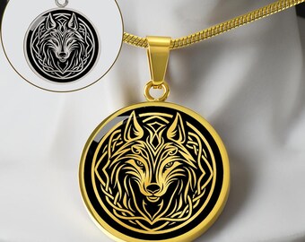 Personalized Celtic Wolf Necklace, Wolf Gift, Wolf Pendant, Wolf Jewelry, Birthday Gift For Daughter, Spirit Animal Gift, Viking jewelry