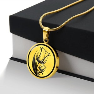 Tulip Necklace, Tulip Gift For Women, Tulip Pendant, Tulip Jewelry, April Birthday Gift For Her, Floral Necklace, Flower Pendant