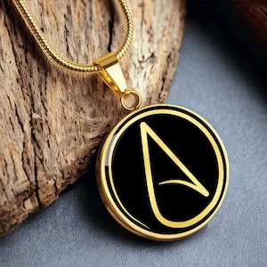 Personalized Atheist Necklace, Atheist Pendant, Atheist Gift, Atheist Jewelry, Atheism Necklace, Atheism Pendant, Atheism Jewelry